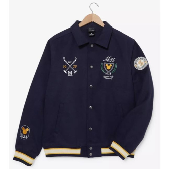 Rare Unisex Disney Mickey Mouse Country Club Blue Varsity Jacket Size Large New - Picture 1 of 8